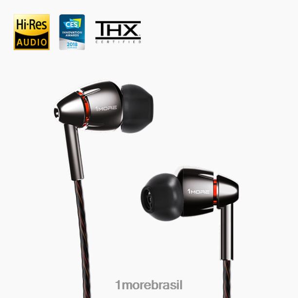 1MORE fones de ouvido intra-auriculares com driver quádruplo PRPTD23 cinza fones de ouvido