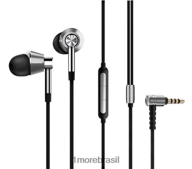 1MORE fones de ouvido intra-auriculares com driver triplo PRPTD22 prata fones de ouvido