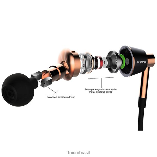 1MORE fones de ouvido intra-auriculares com driver triplo PRPTD22 prata fones de ouvido